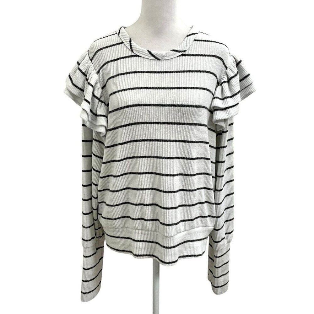 Evereve Black and White Striped Sweater